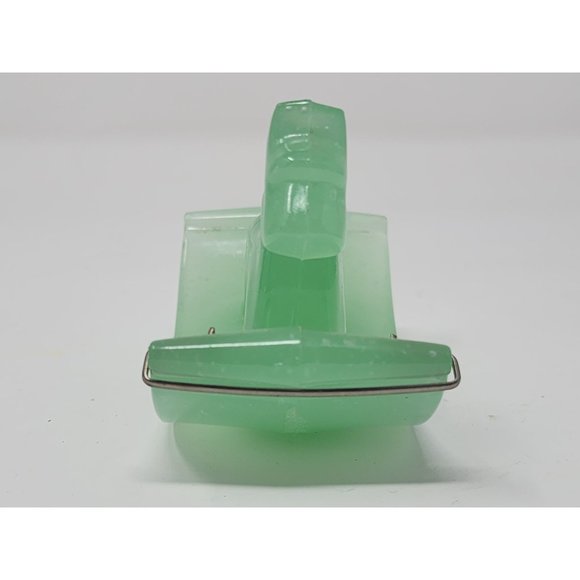 Vintage Scotty Dog Ink Blotter Opaque Green Jadeite Glass - Picture 3 of 10